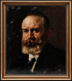 Gustav Rienäcker (1861-1935) - Framed 1897 Oil, Portrait of a Gentleman