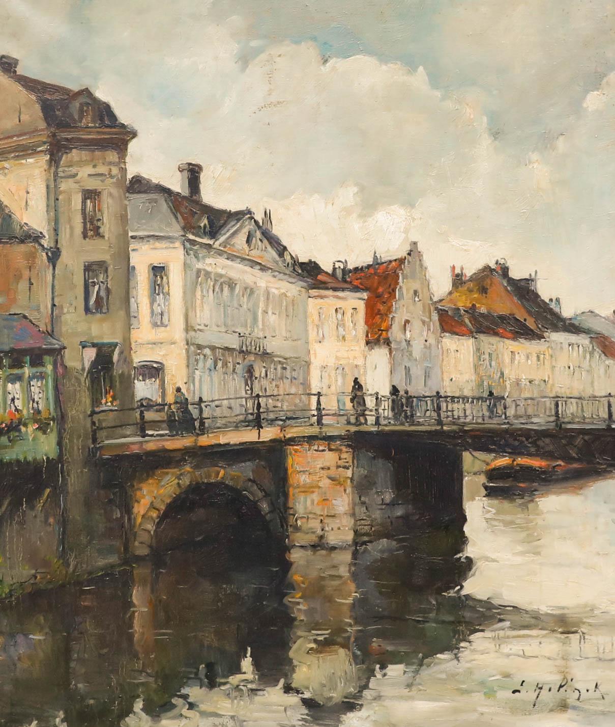 Gustave Helinck (1884-1954) - Early 20th Century Oil, A View of the Coupure - Painting by Unknown
