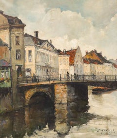 Gustave Helinck (1884-1954) - Olio dei primi del Novecento, Una vista della Coupure