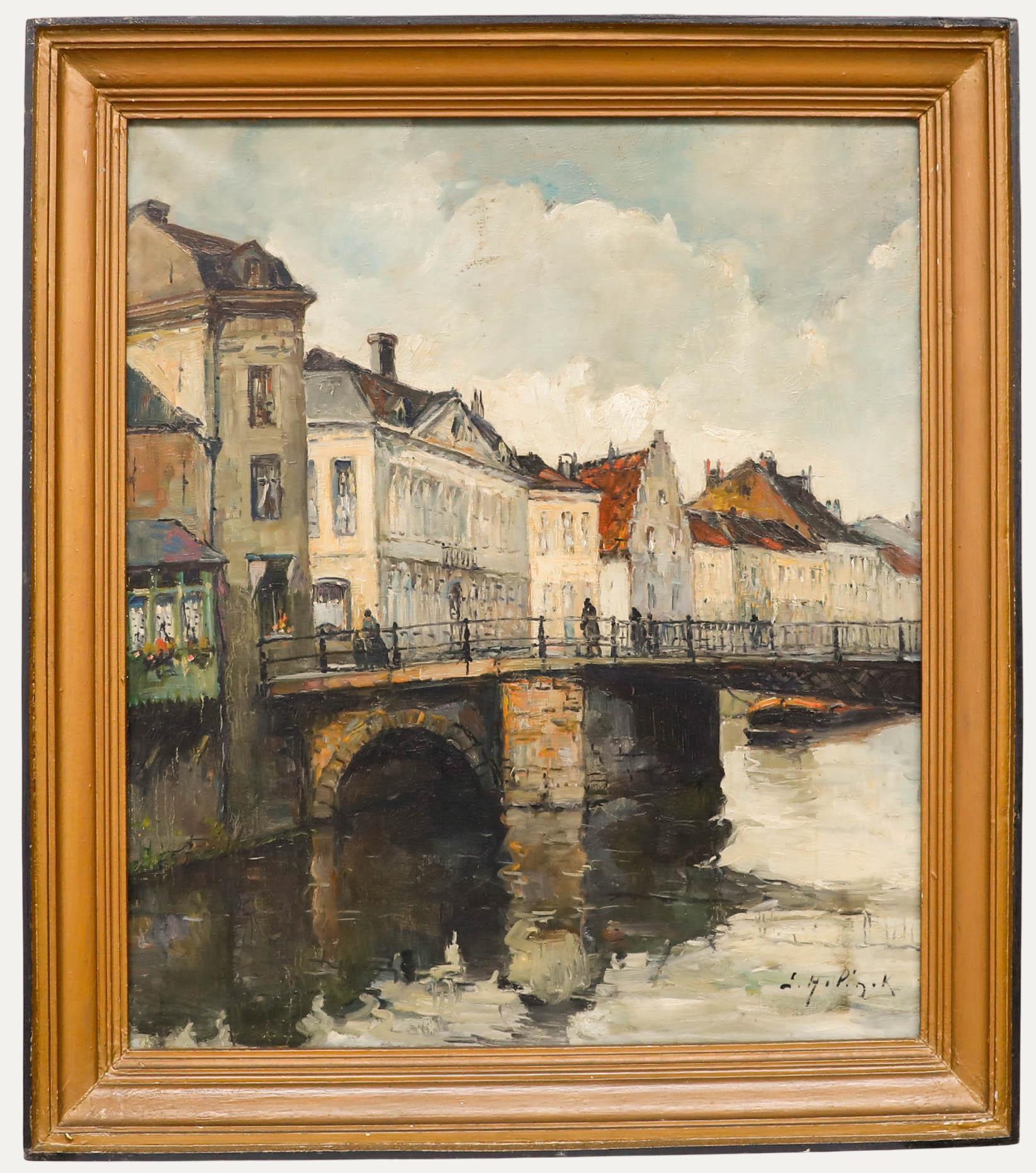 Unknown Landscape Painting - Gustave Helinck (1884-1954) - Early 20th Century Oil, A View of the Coupure