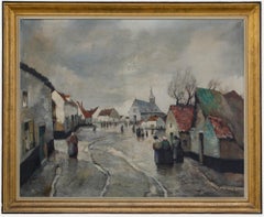 Gustave Helinck (1884-1954) - Early 20th Century Oil, Going to Church