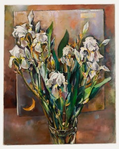 Guy Barton - 20th Century Oil, White Irises