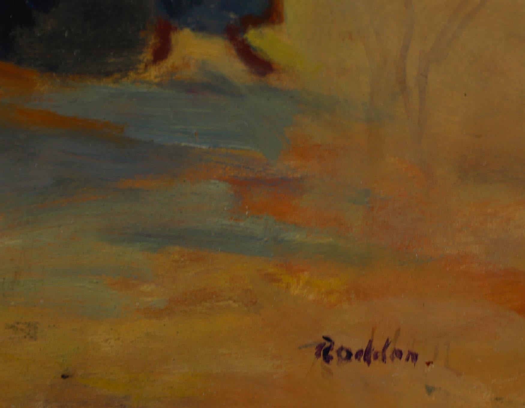 Guy Lindsay Roddon (1919-2006) - 20th Century Oil, The Bus Stop For Sale 1