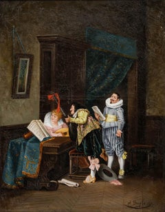 H. Bayle - Framed Late 19th Century Oil, Music Practice