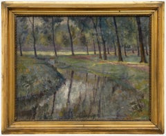H. Dunning - Framed Early 20th Century Oil, Wooded Landscape