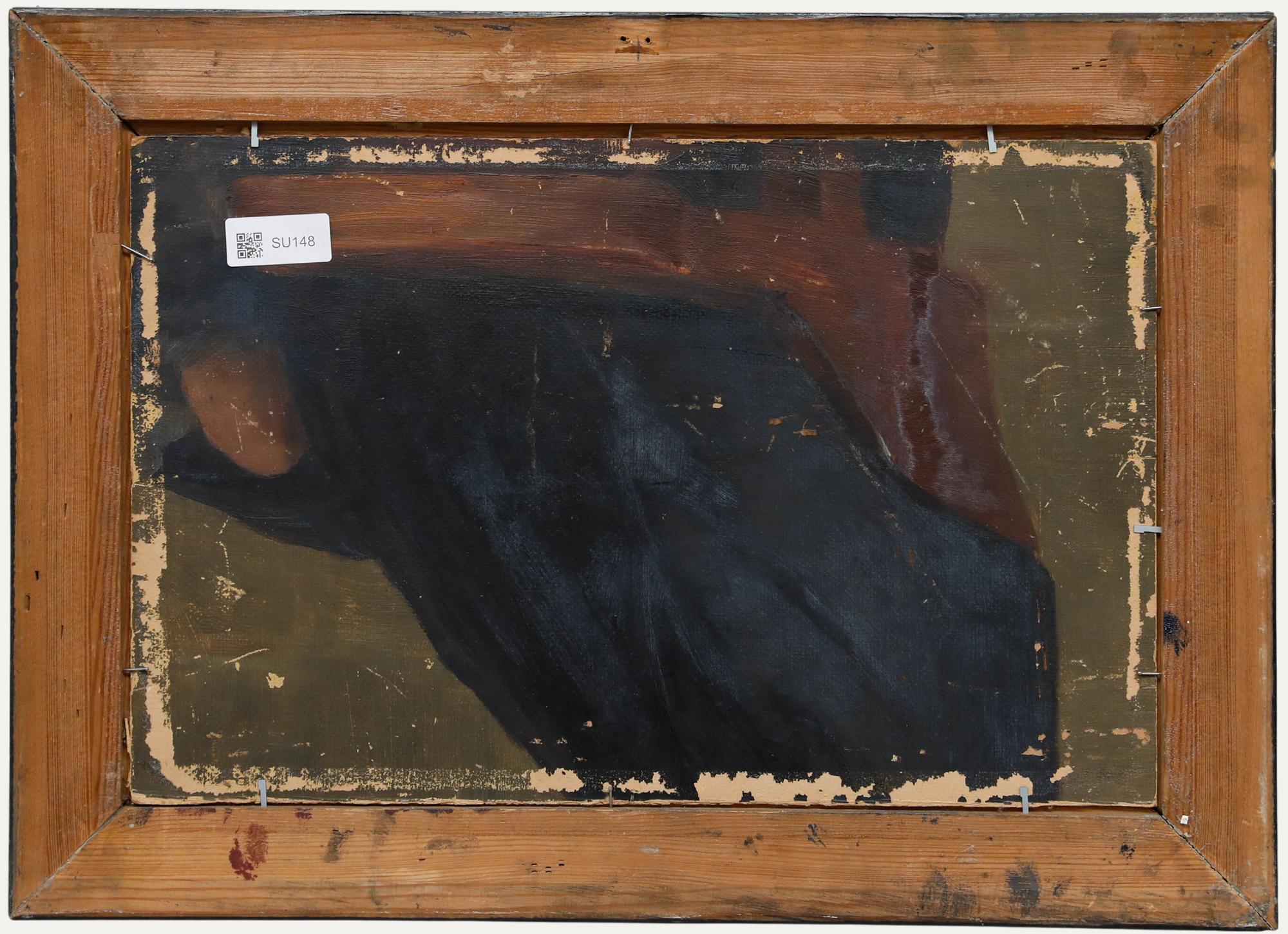 H. Graf - Framed 1916 Oil, Still Life with a Basket and Vegetables - Black Still-Life Painting by Unknown