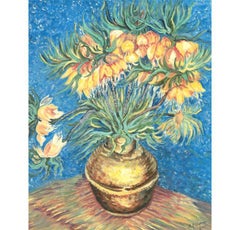 H. J. Winnall según Van Gogh - 2000 Óleo, Fritillarias imperiales en un jarrón de cobre