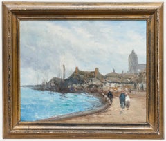 H. King - Impressionist Mitte 20. Jahrhundert Öl, Ein bewölkter Tag an der Küste