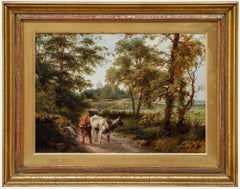 H. Leslie Davis - Olio del 1899 incorniciato