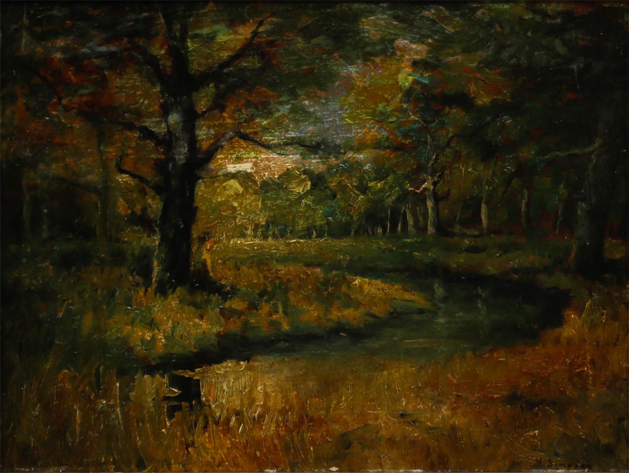 H. Simpson - Gerahmtes Öl aus der Mitte des 20. Jahrhunderts, Nature's Noise – Painting von Unknown