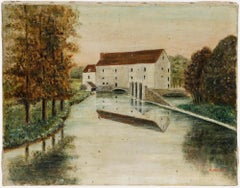 H. Vallet - Naive Early 20th Century Oil, Old Conde Mill