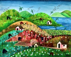 Haitian Countryside Folk Art Painting