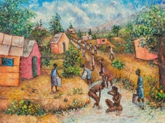 Haitian Painting of Village Women Bathing