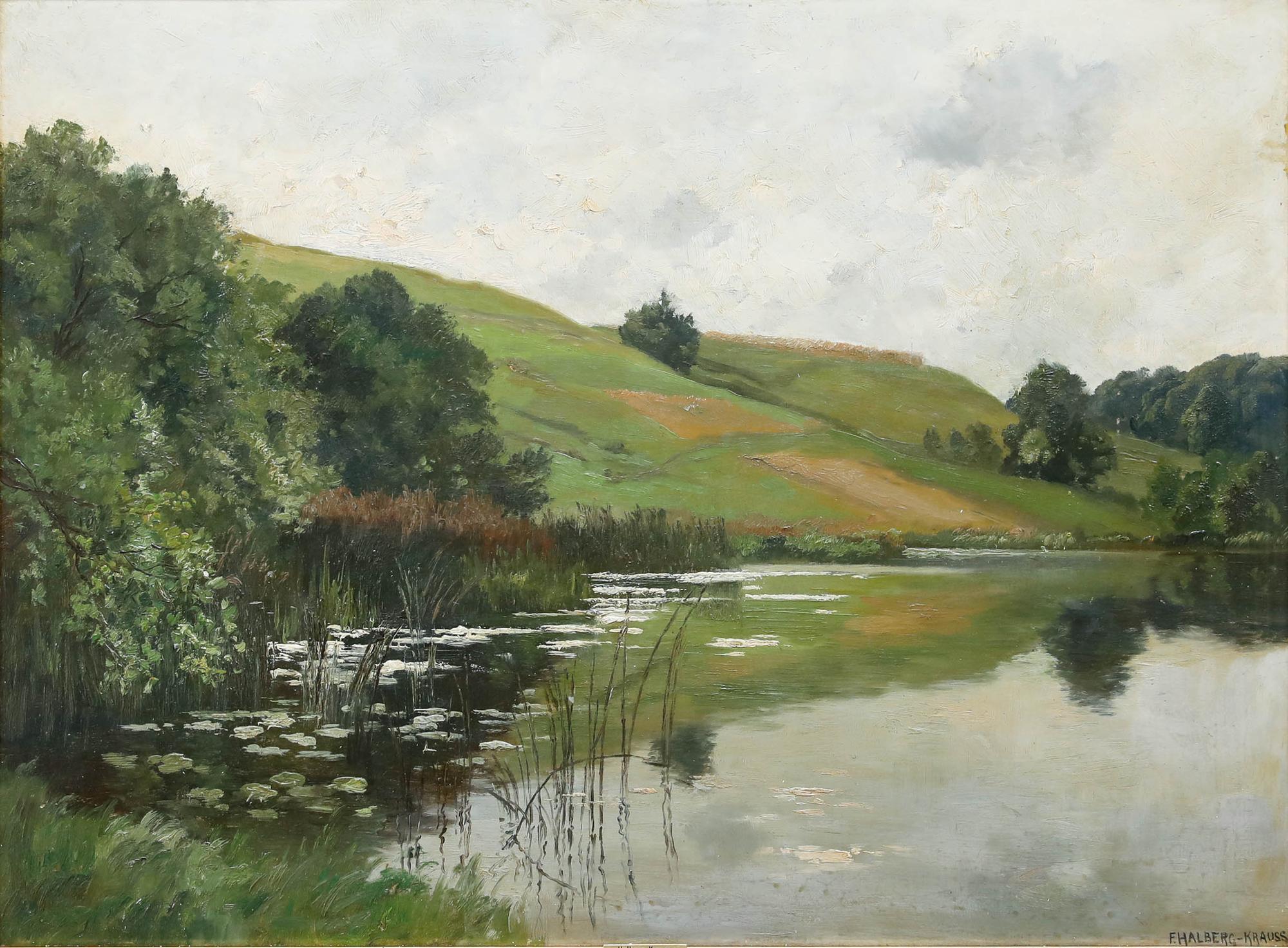 Halberg-Krauss (1874-1951) - Olio dei primi del Novecento, Lago Egglburger - Painting di Unknown