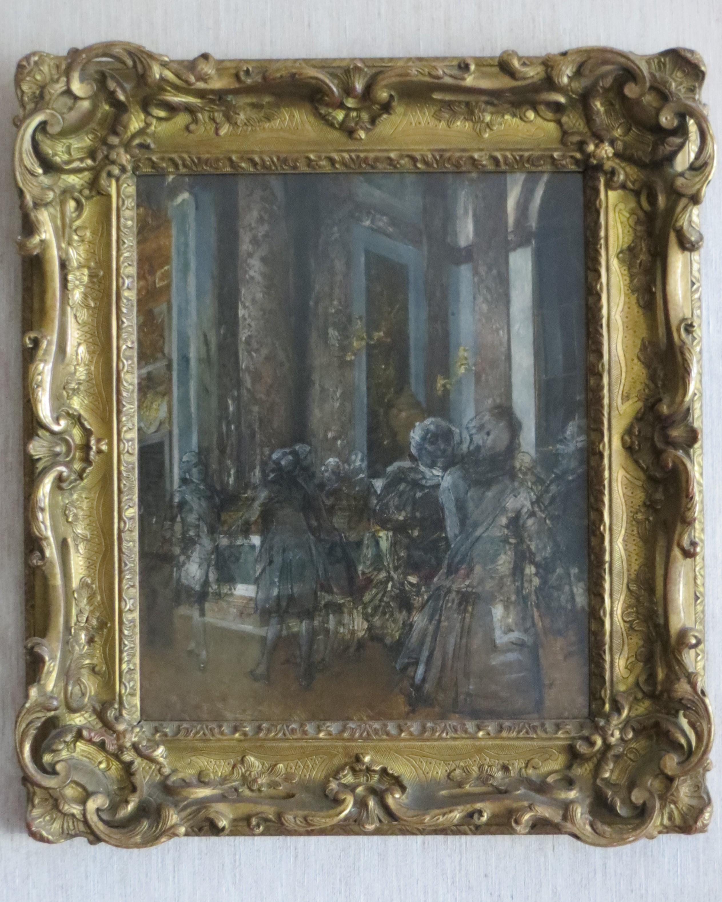 Unknown Figurative Painting - Hall of Mirrors in Versailles Castle