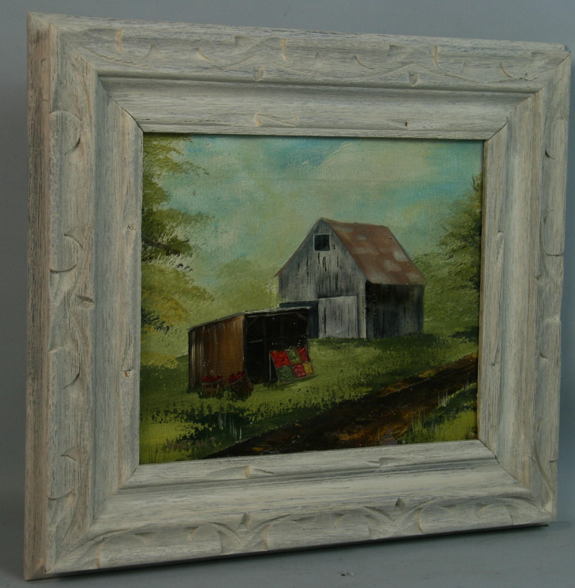 Hamptons  Farm Stand landscape Painting For Sale 5