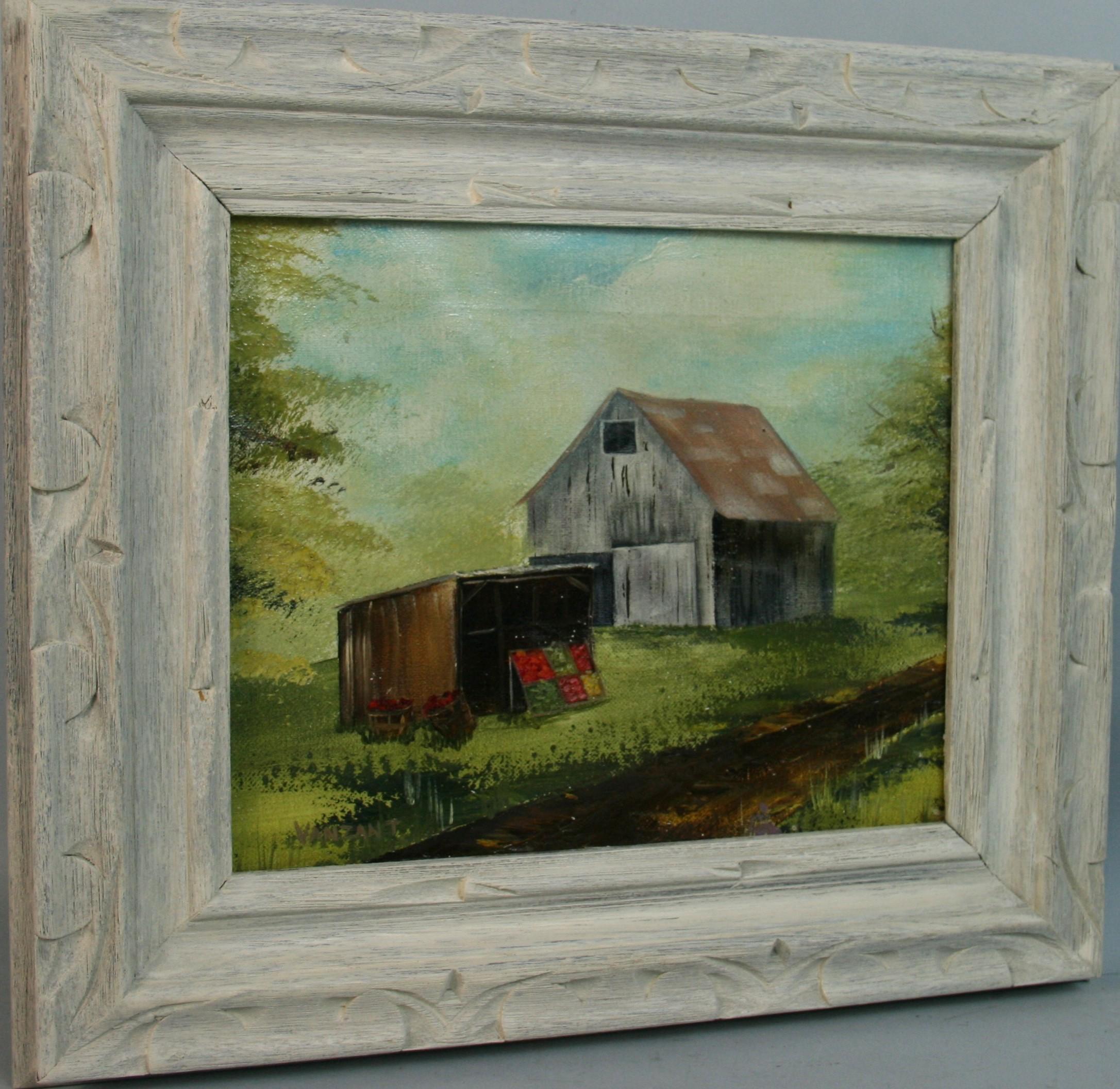 Unknown Landscape Painting - Hamptons  Farm Stand landscape Painting
