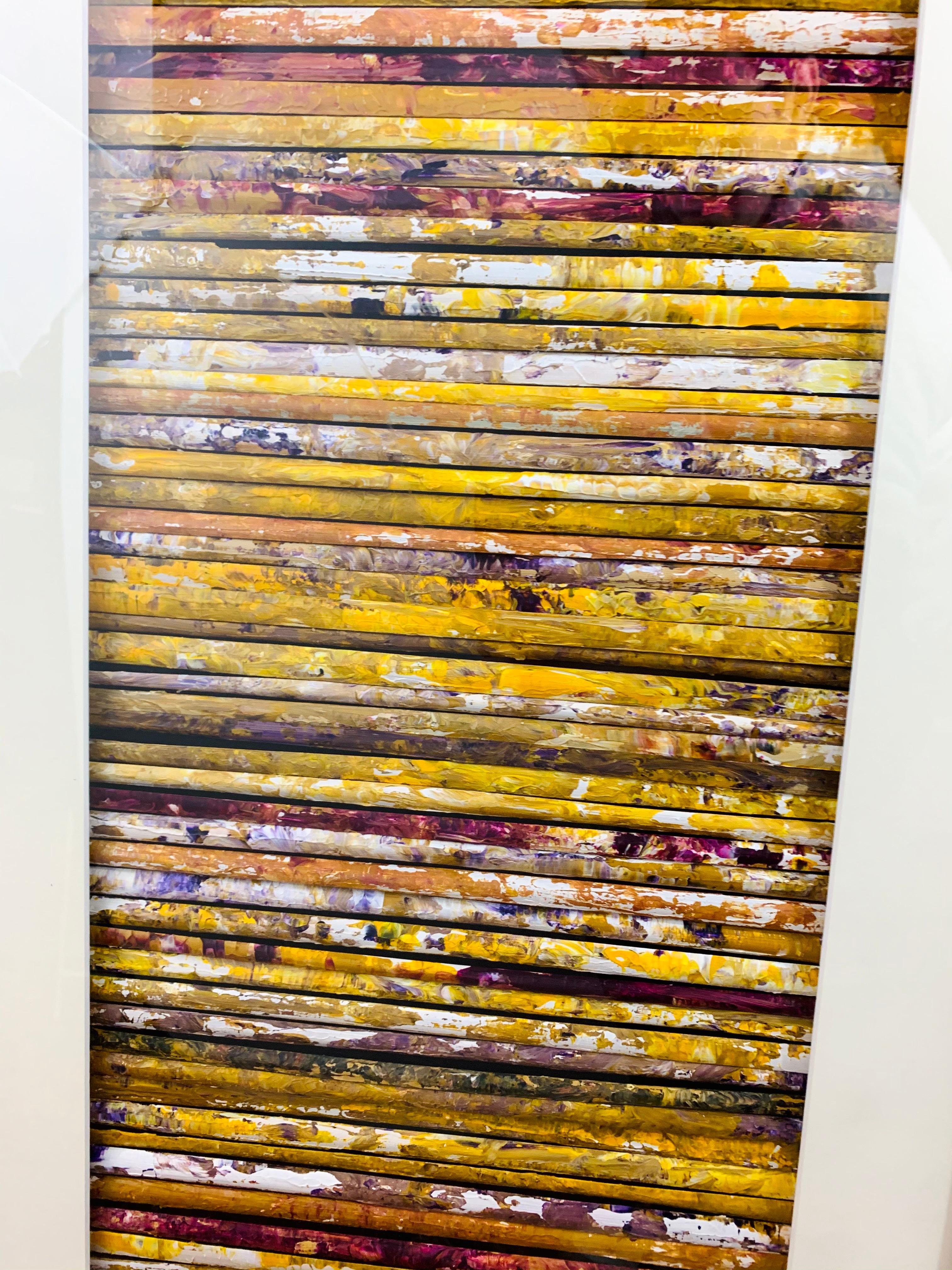 Handbemaltes abstraktes Kunstwerk von Steven Ward mit einem maßgefertigten Rahmen, matt im Angebot 3