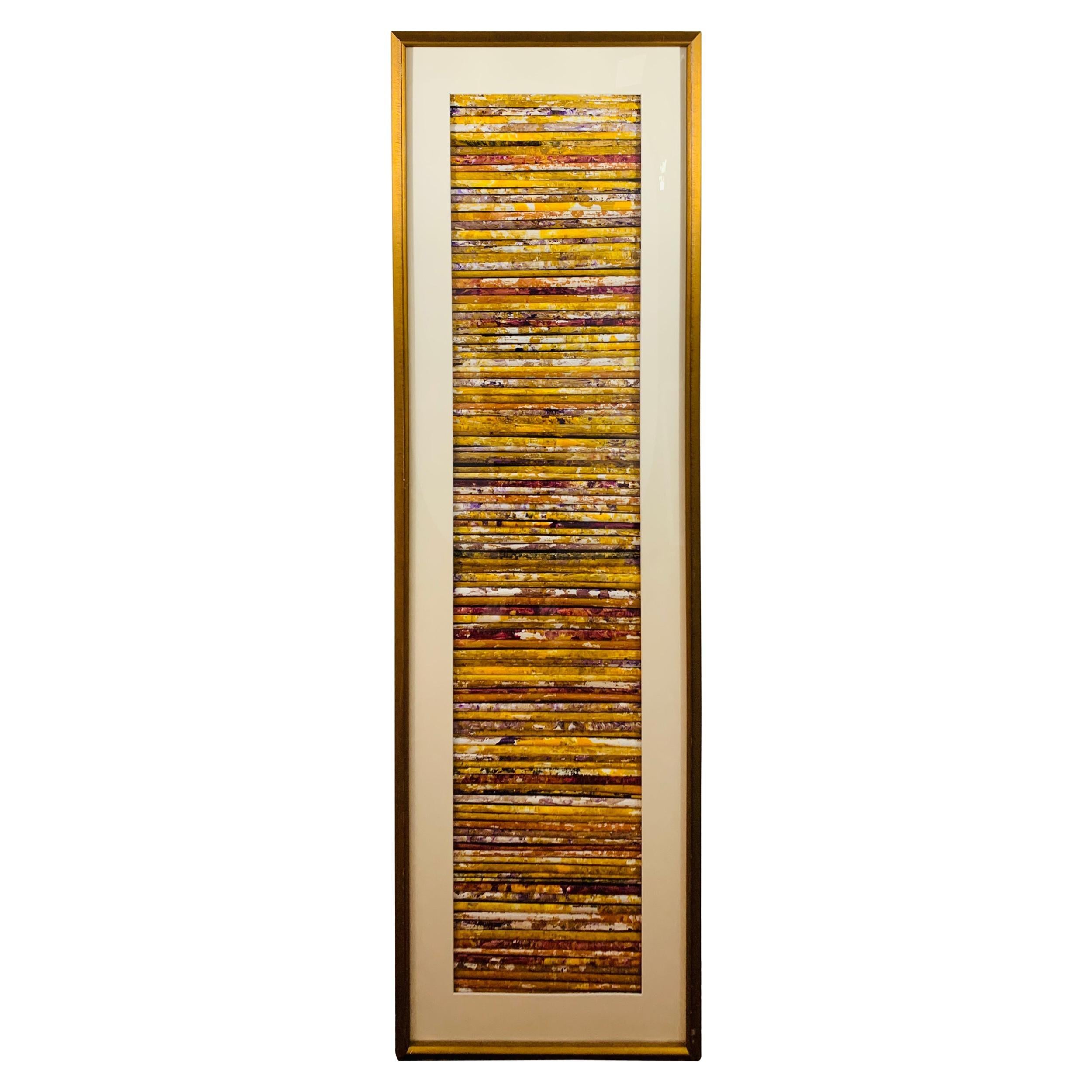 Handbemaltes abstraktes Kunstwerk von Steven Ward mit einem maßgefertigten Rahmen, matt – Painting von Unknown