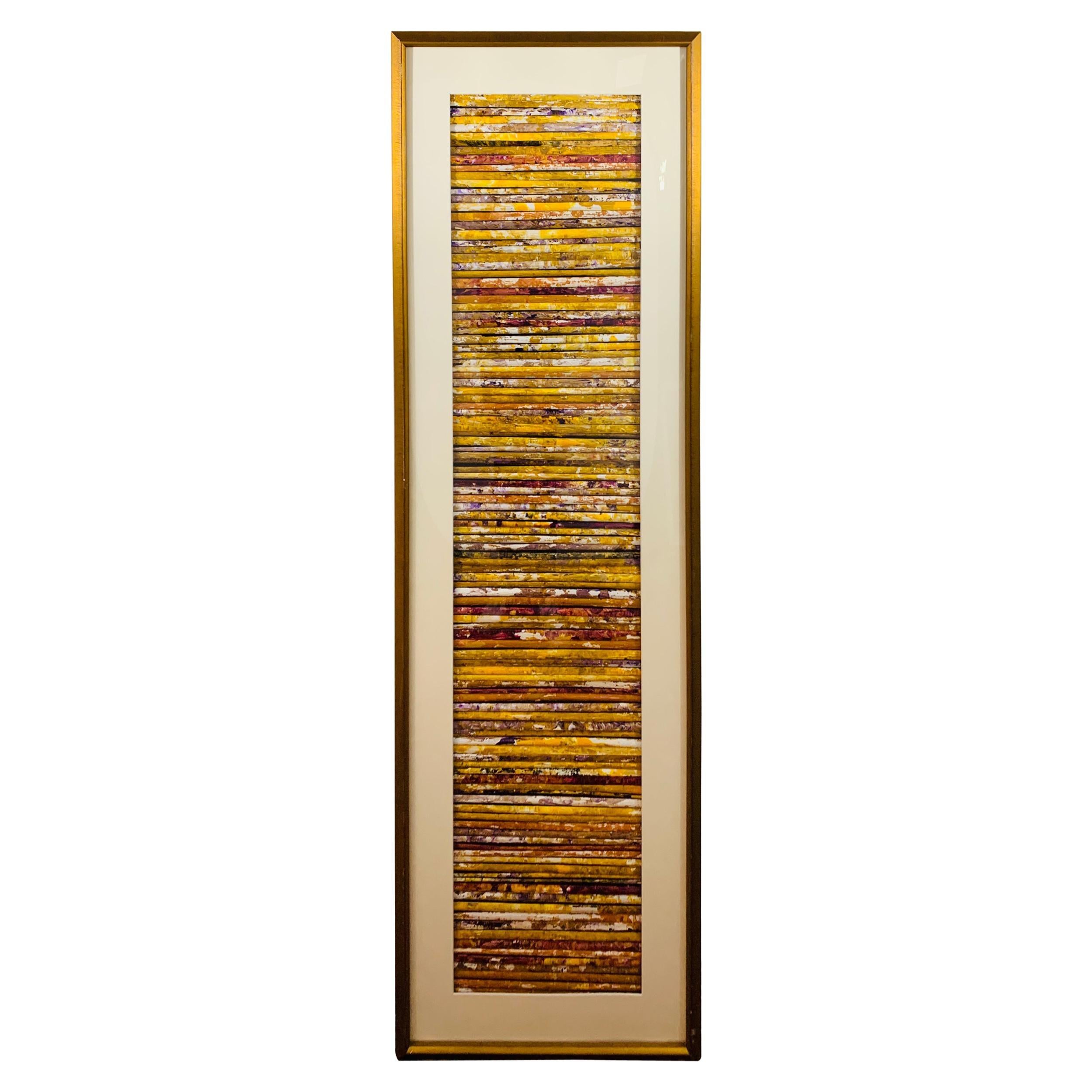 Opera d'arte astratta dipinta a mano da Steven Ward con cornice personalizzata, opacizzata - Painting di Unknown