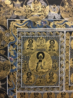 Hand Painted Buddha Thangka with 24K Gold