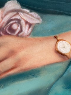 Handgemalte Vintage-Fotografie Junge schwarze Frau