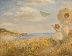 Hannah Stanley - Framed 20th Century Oil, Chasing Butterflies