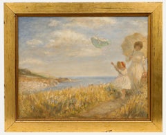 Hannah Stanley - Framed 20th Century Oil, Chasing Butterflies