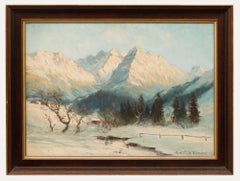 Hans Baier (1918-1976) - Framed Mid 20th Century Oil, Oberstdorf in Early Winter