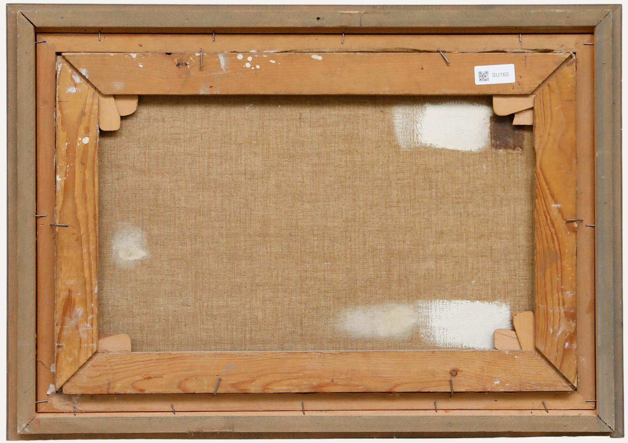 Hans Dressel-Ruff - Gerahmtes Öl aus der Mitte des 20. Jahrhunderts, Dorf im Schnee (Beige), Landscape Painting, von Unknown