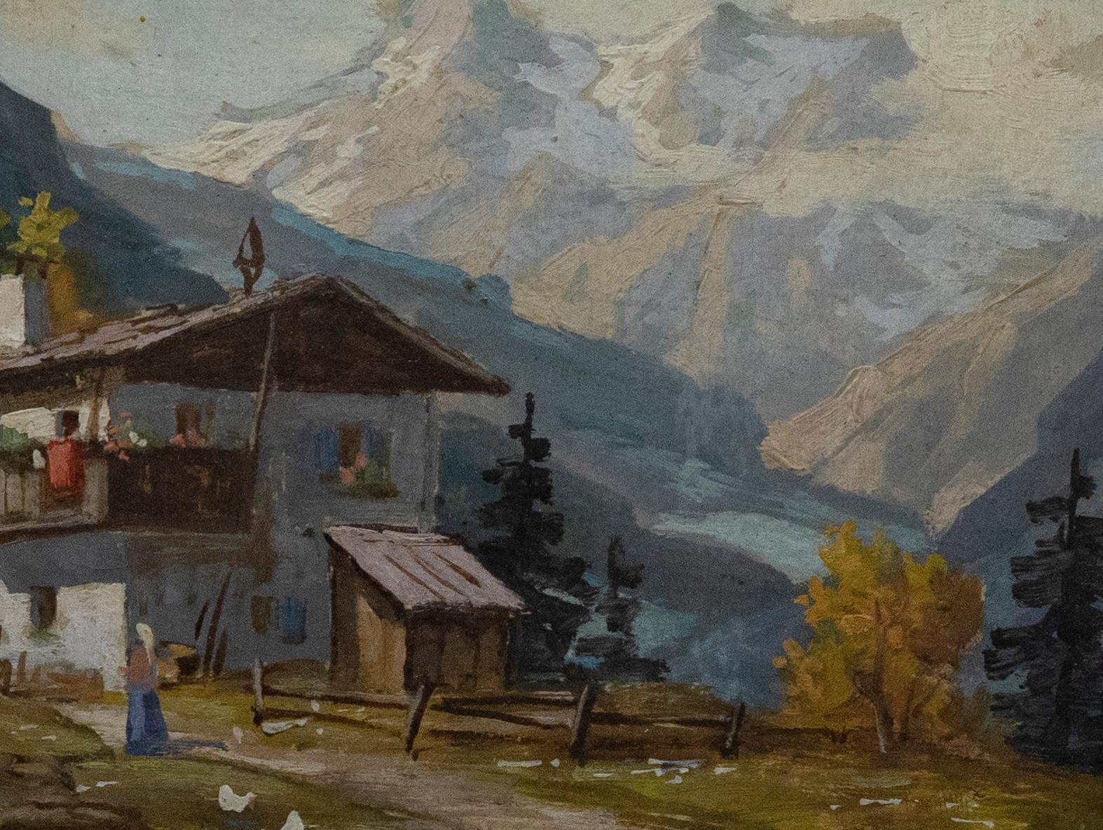 Hans Pawlitschek (1909-1972) - Olio della metà del XX secolo incorniciato, Paesaggio alpino - Painting di Unknown