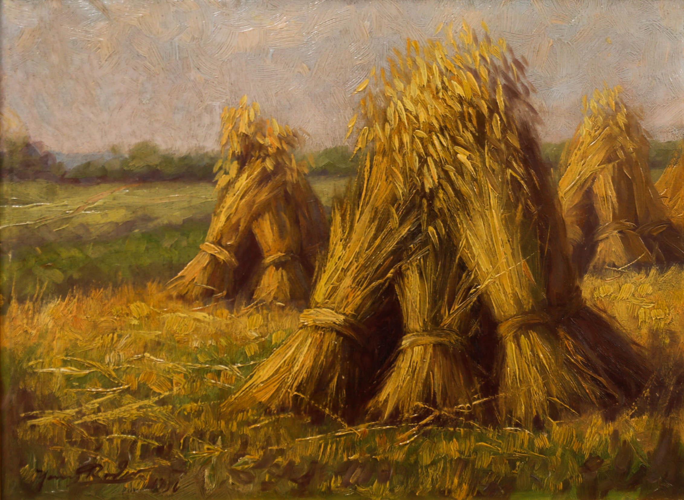 Hans Roeder - Gerahmtes Öl von 1936, Weizengarben – Painting von Unknown