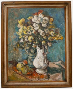 Hans Schroers (1903-1967) - Framed Oil, Still Life of Aumtumn Flowers