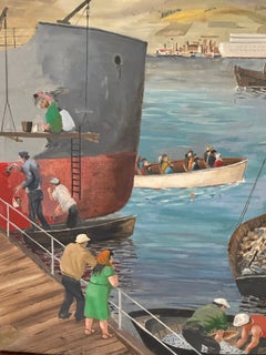 “Harbor Stories: The Pulse of Pier 12” Continuous Narrative Acrylic Painting