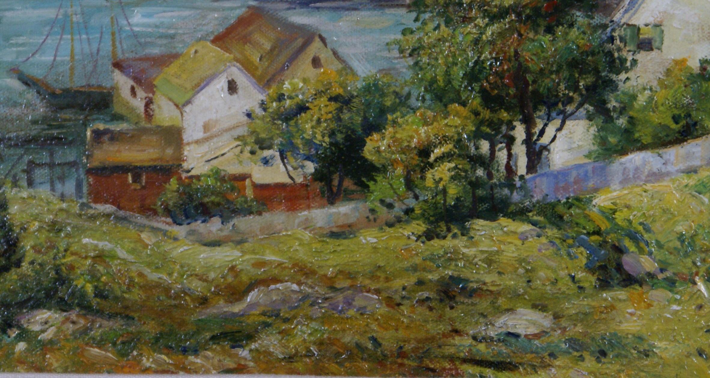 Stadtansicht des Hafens (Amerikanischer Impressionismus), Painting, von Unknown