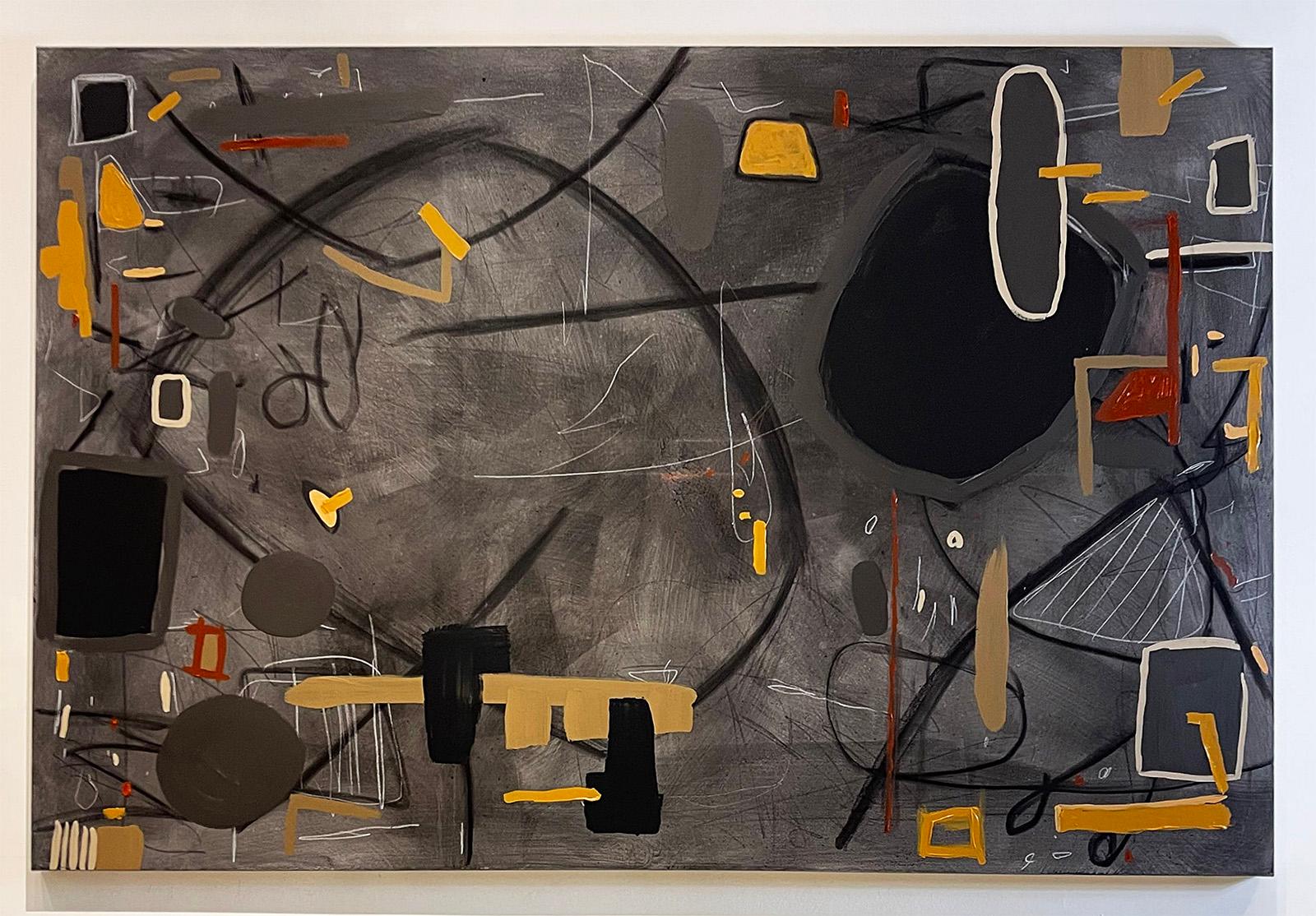 Hard Conversations by Murray Duncan, mix media on artist board - Painting by Unknown