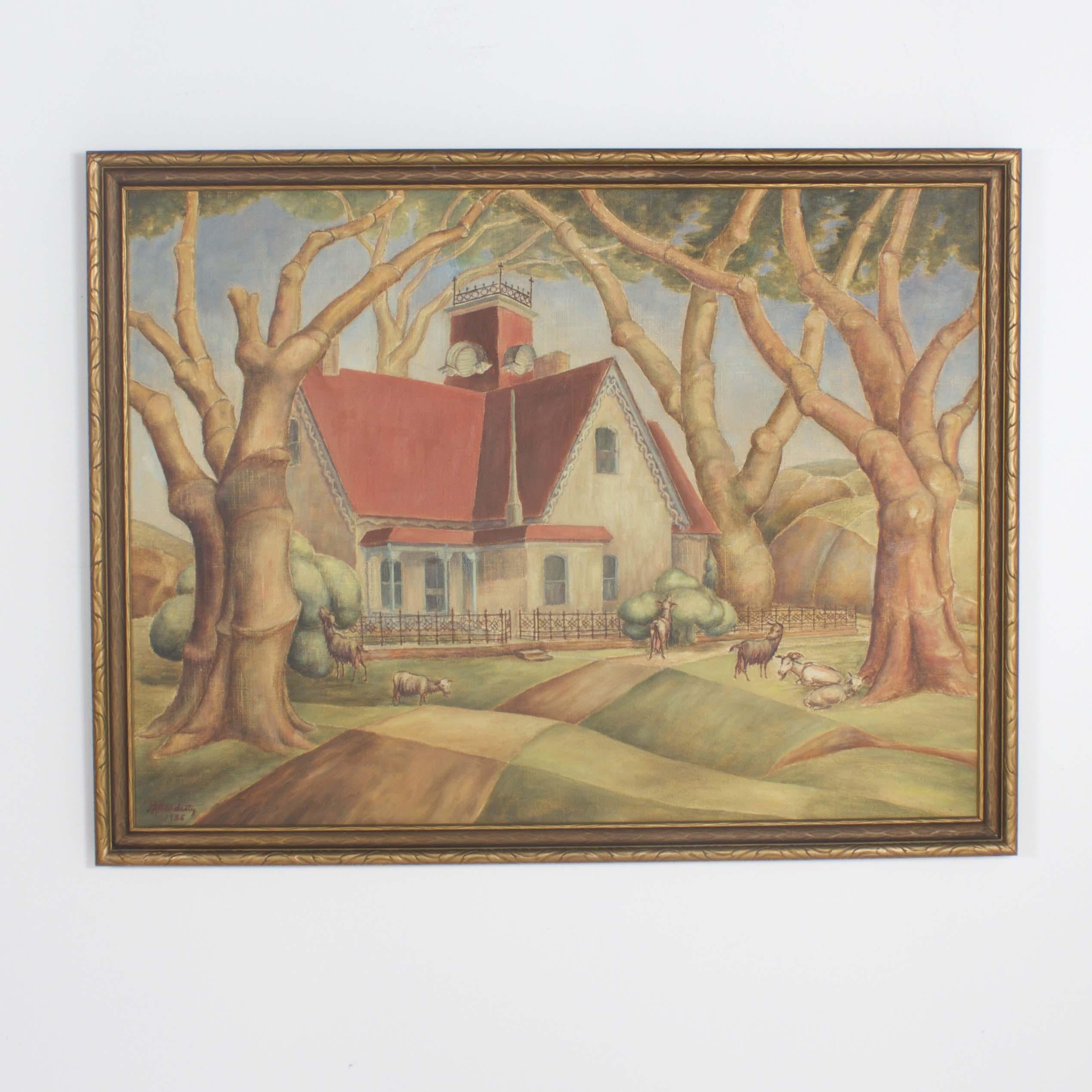 Unknown Landscape Painting - Hardesty House Painting