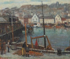 Harold L. Reit RCA (1886-1981) - Öl, Fisch Dock Scarborough, Mitte des 20. Jahrhunderts