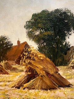 "Hayfield" by Unknown Artist - Oil on Canvas - 60x81 cm