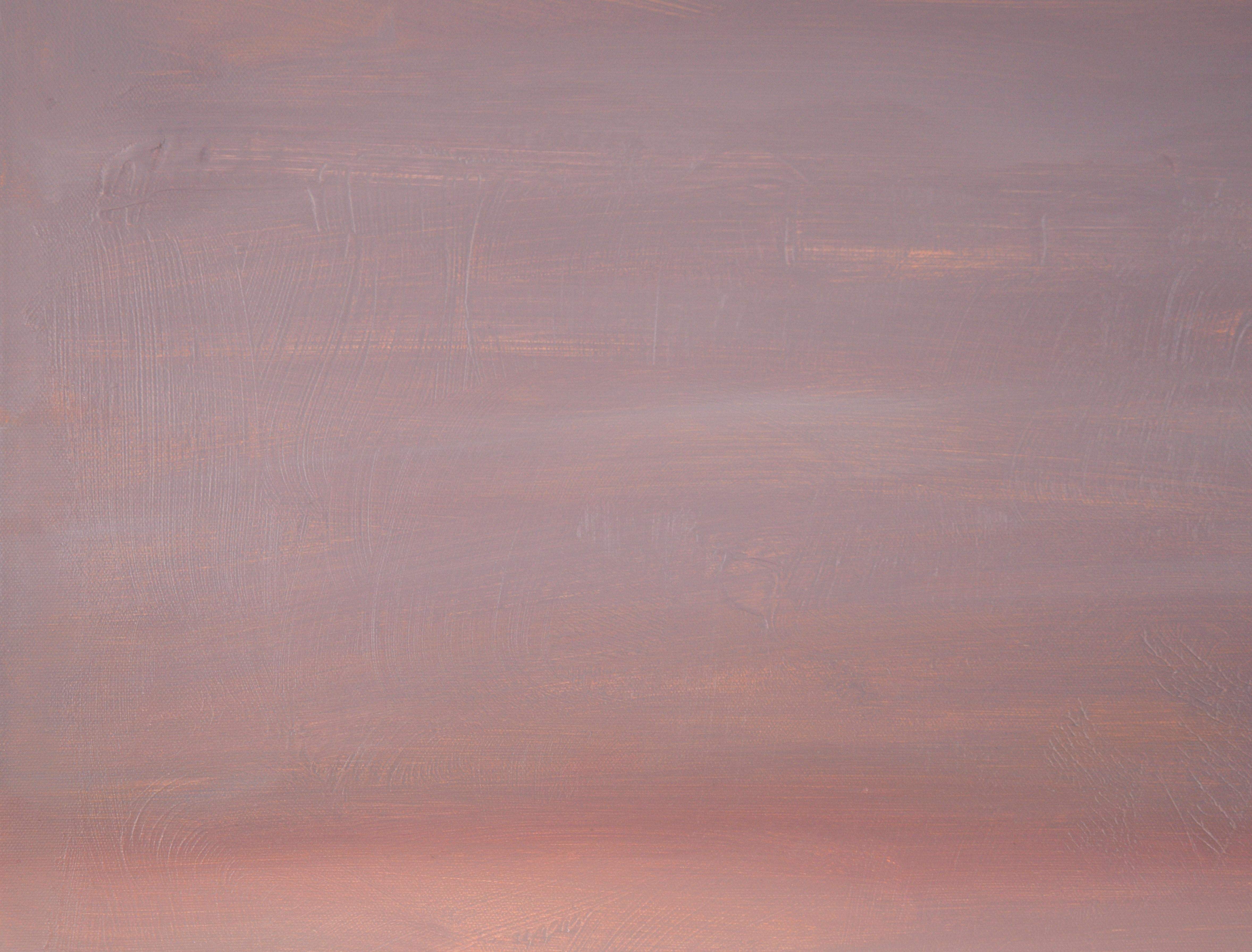 Hazy Purple and Pink Minimalist Landscape in Acrylic on Canvas - Painting by Unknown