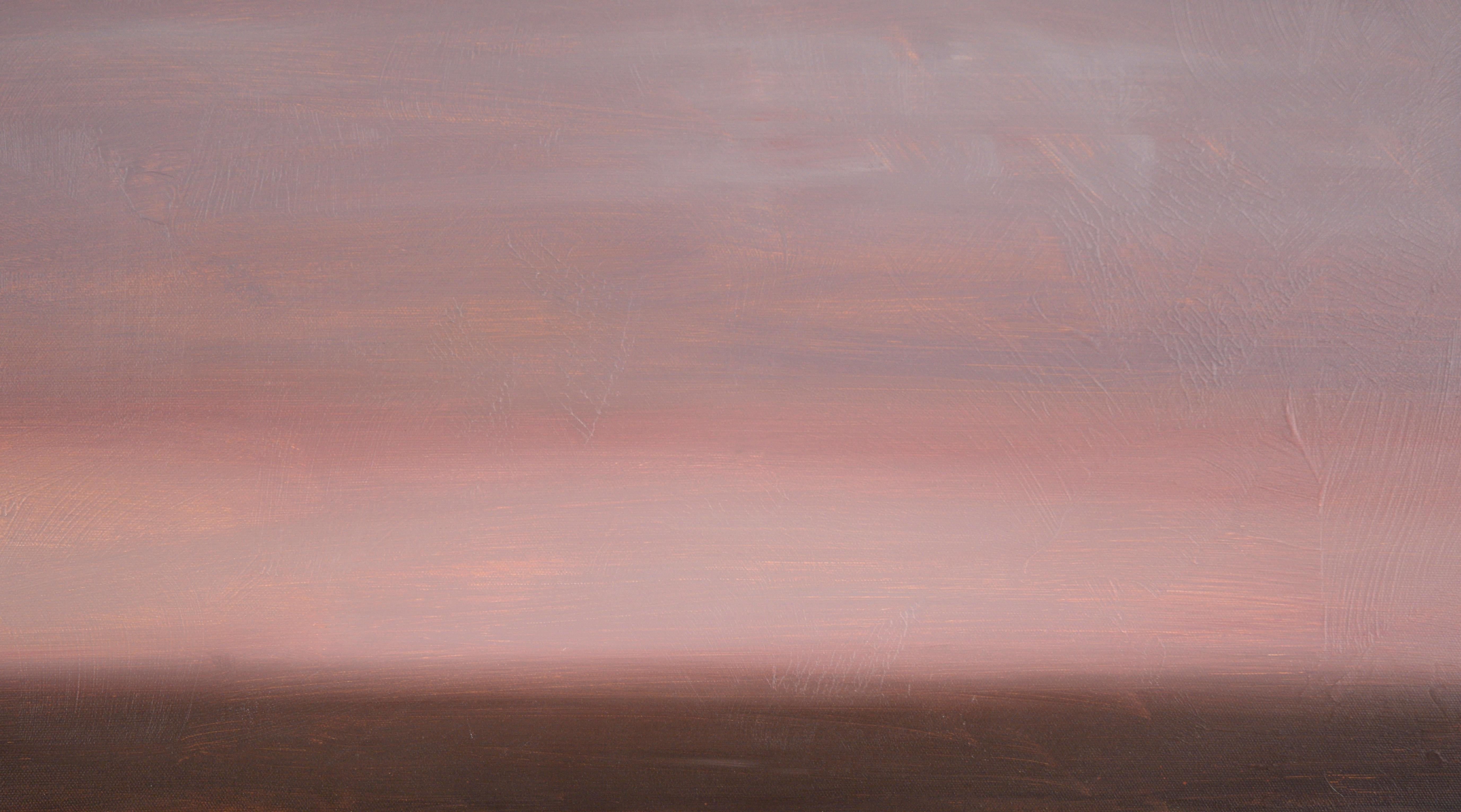 Hazy Purple and Pink Minimalist Landscape in Acrylic on Canvas - American Modern Painting by Unknown