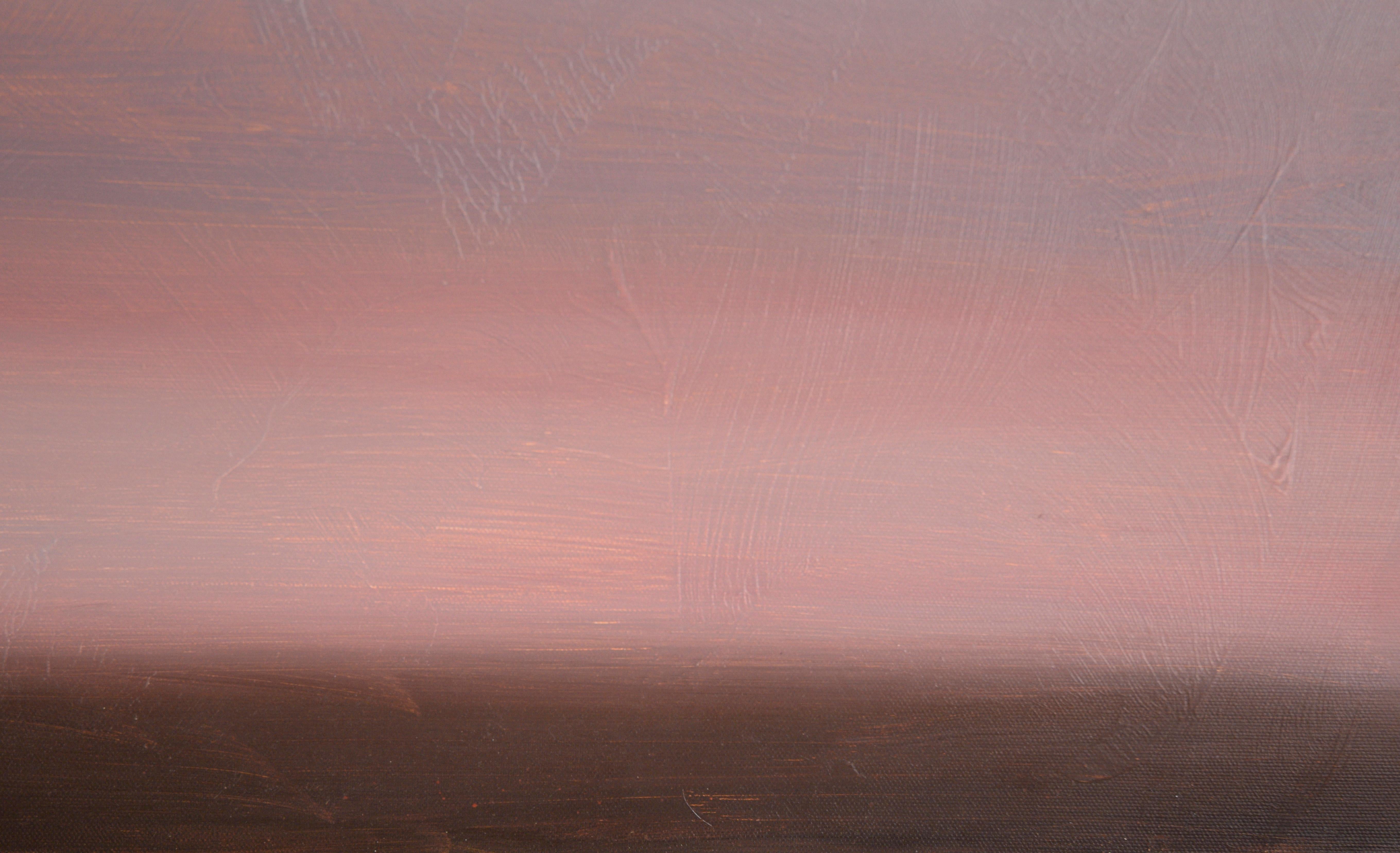 Hazy Purple and Pink Minimalist Landscape in Acrylic on Canvas 1