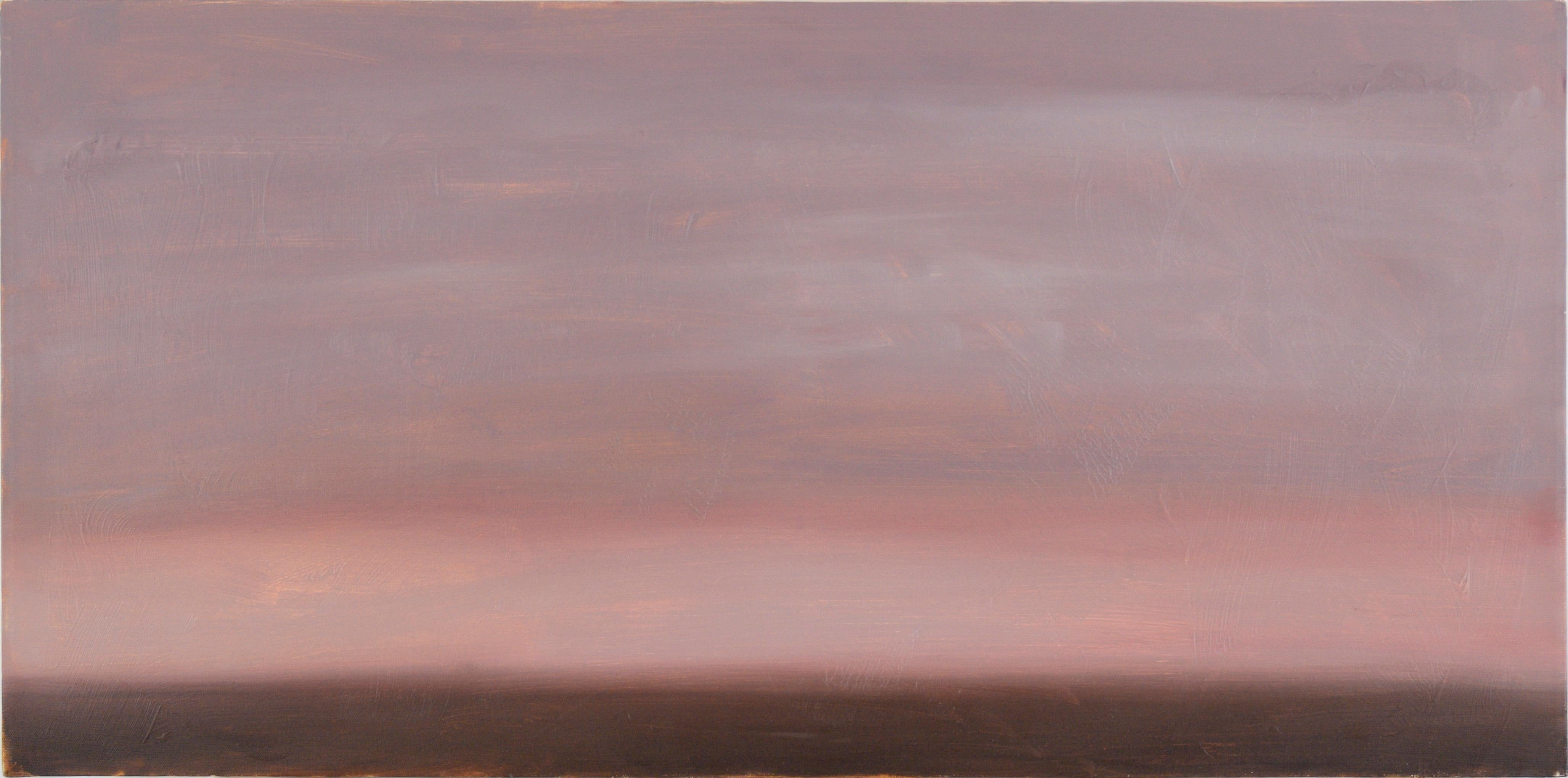 Unknown Landscape Painting - Hazy Purple and Pink Minimalist Landscape in Acrylic on Canvas