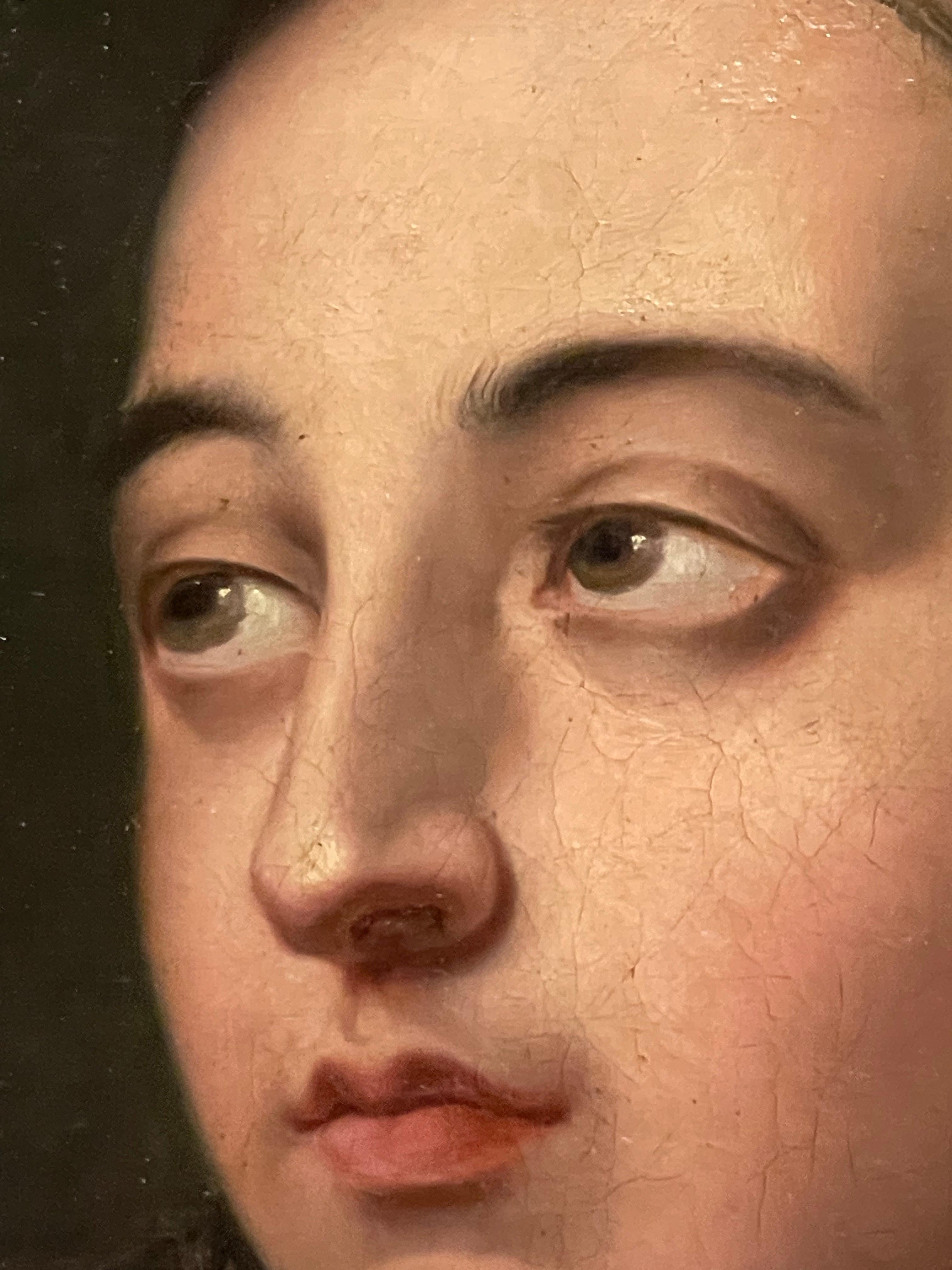 Kopfstudie eines jungen Mannes mit offenem Kragen, Französische Schule um 1820-1840 im Angebot 10