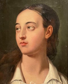 Head Study of a Young Man with Open Collar, French School circa 1820–1840