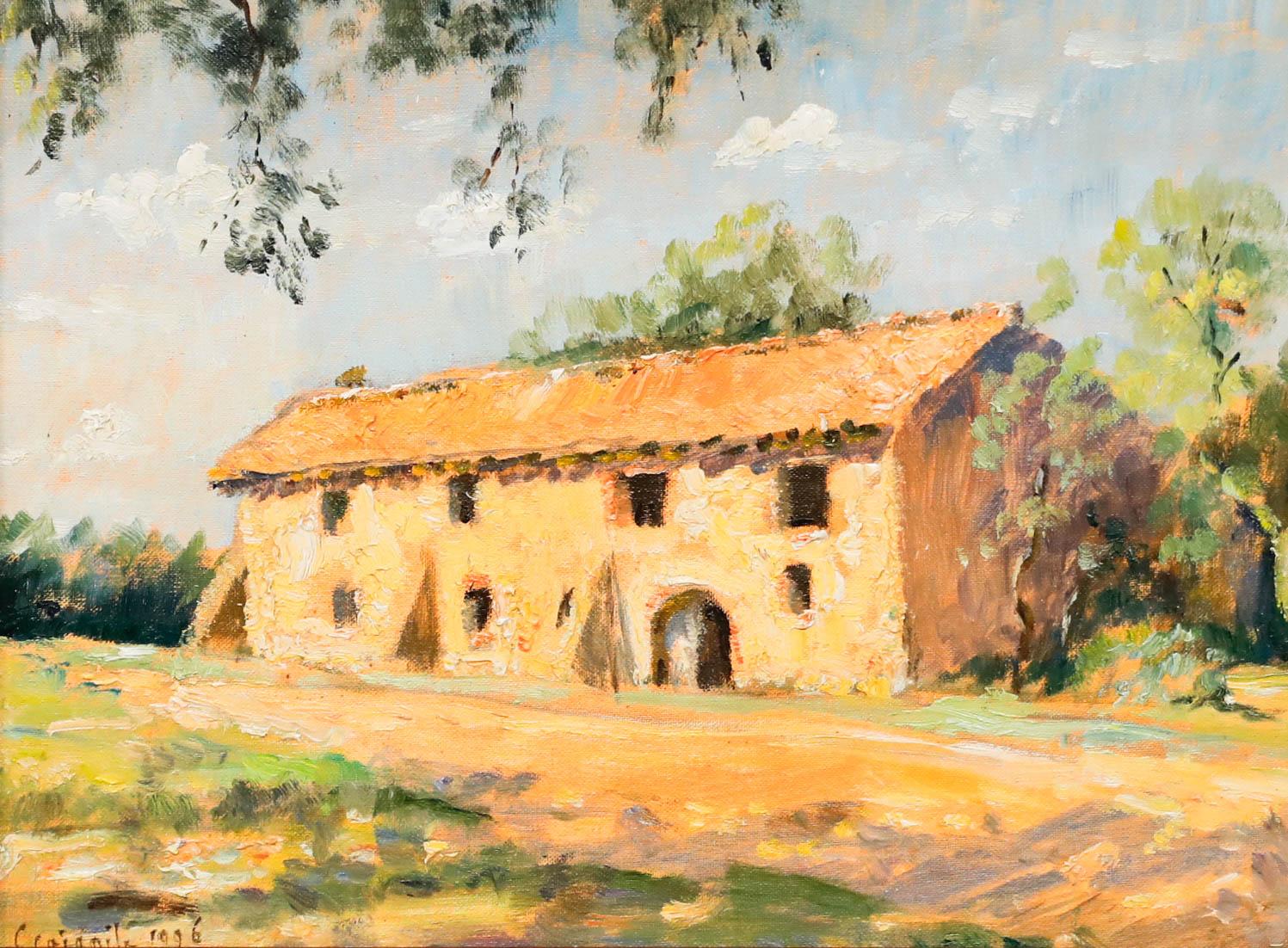 Heather Craigmile (geb. 1925)  - Gerahmtes Öl des 20. Jahrhunderts, Toskanische Scheune – Painting von Unknown