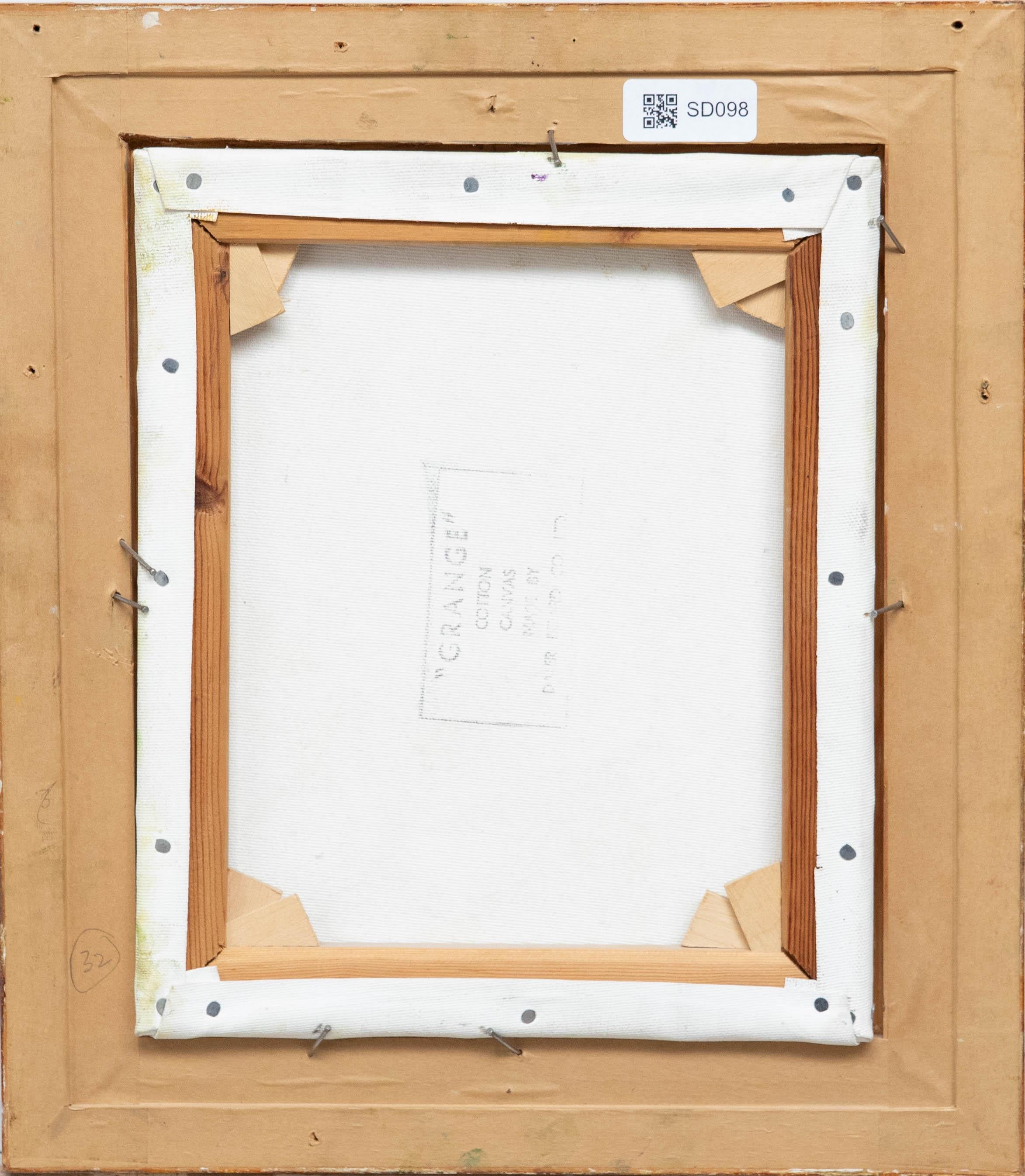 Heather Craigmile - Original-Ölgemälde. Signiert und datiert (1977) unten links. Präsentiert in einem attraktiven Rahmen in Goldoptik mit einem weichen Leinenbezug. Auf Leinwand auf Keilrahmen.
