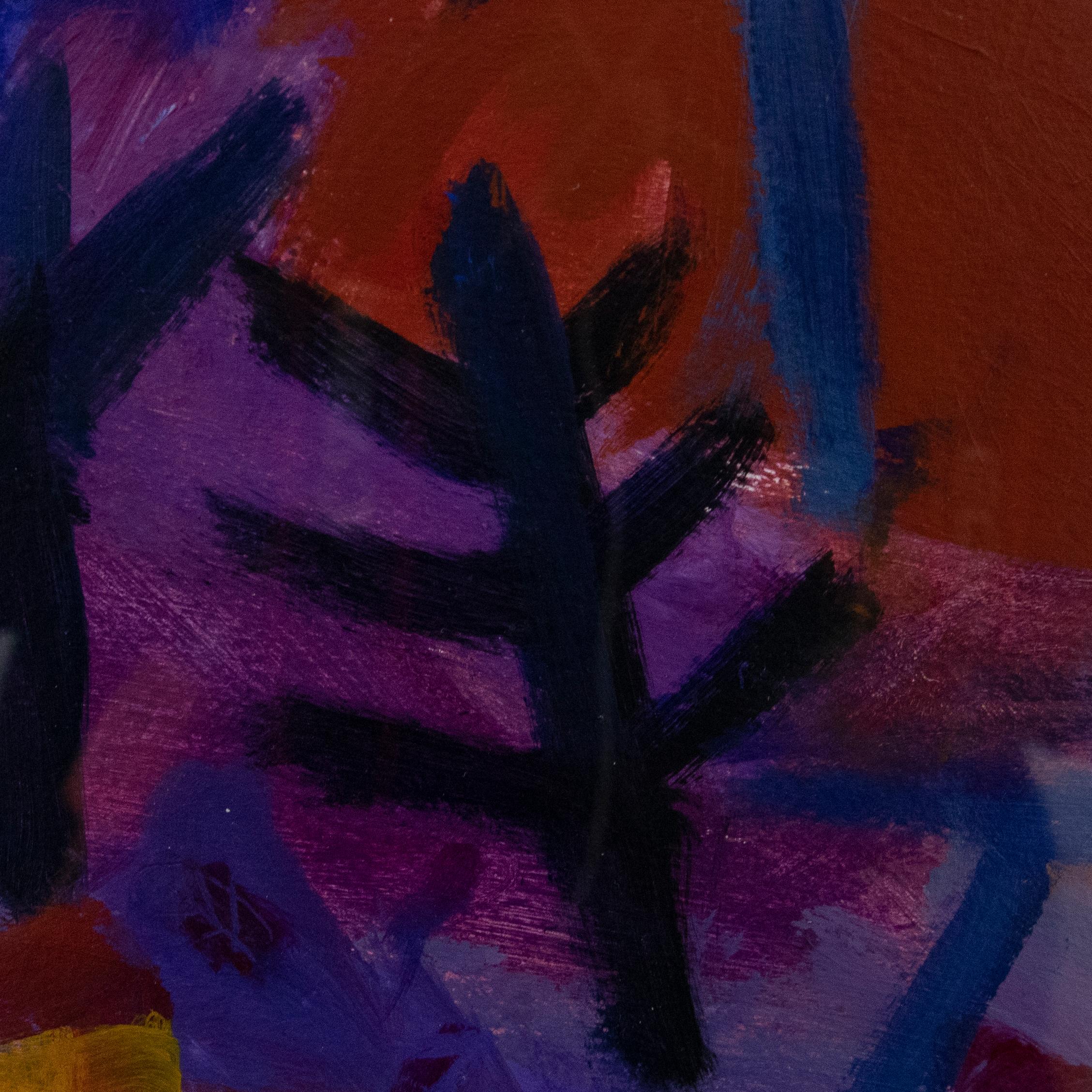 Ein Original-Acrylbild der zeitgenössischen Künstlerin Heather Hodgson. Präsentiert in einem gekalkten Rahmen mit einem großen weißen Passepartout. Undeutlich unterzeichnet. Auf Leinwand.
