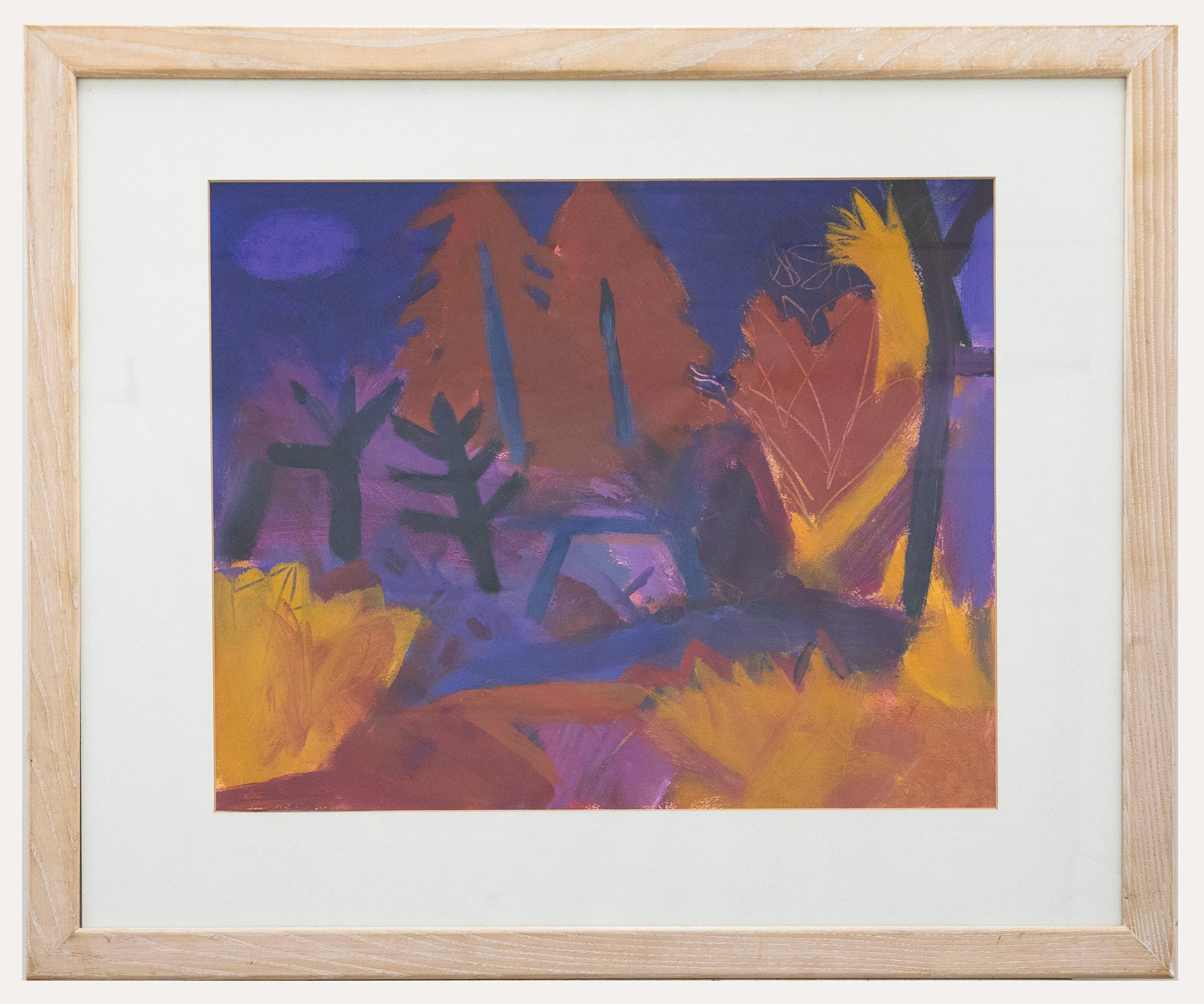Landscape Painting Unknown - Heather Hodgson - Acrylique contemporaine, forêt infrarouge