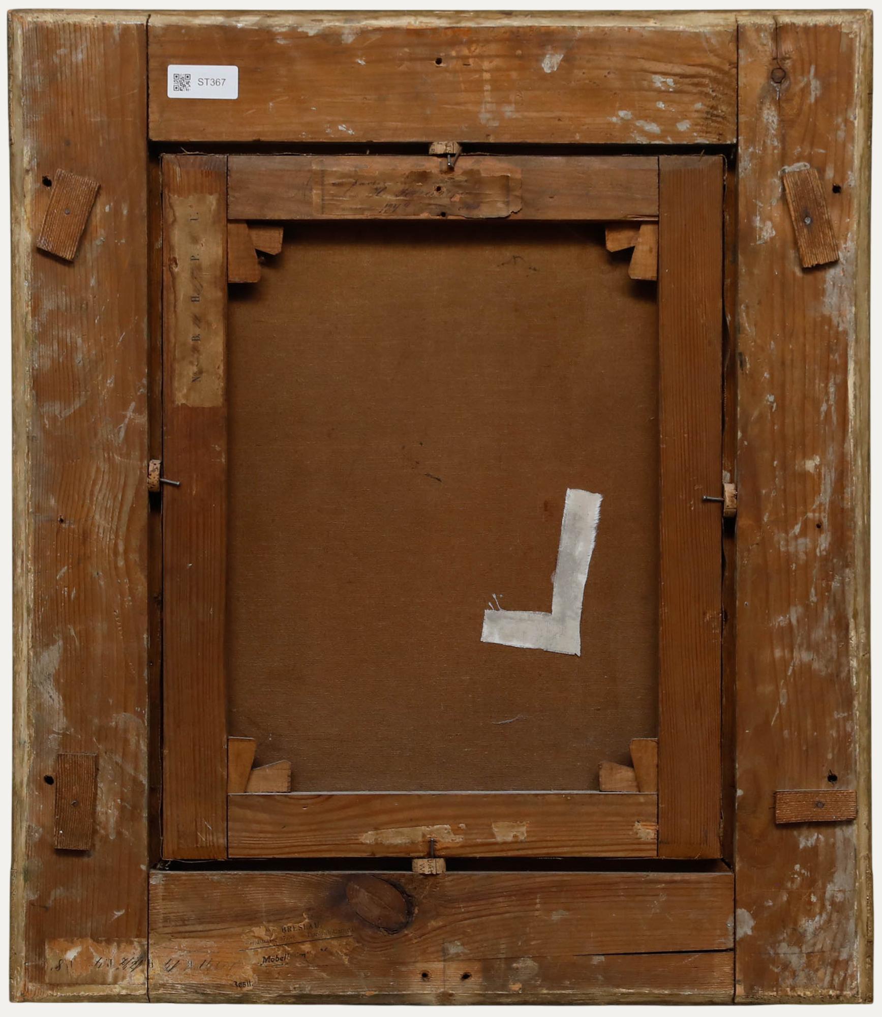 Heinrich Johann (1821-1884) - Mitte 19. Jahrhundert Öl, Der Weg zum Dorf (Braun), Landscape Painting, von Unknown